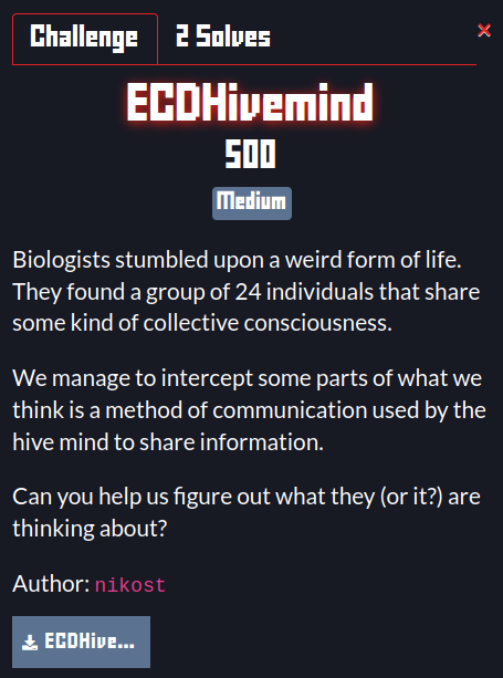 ECDHivemind challenge description