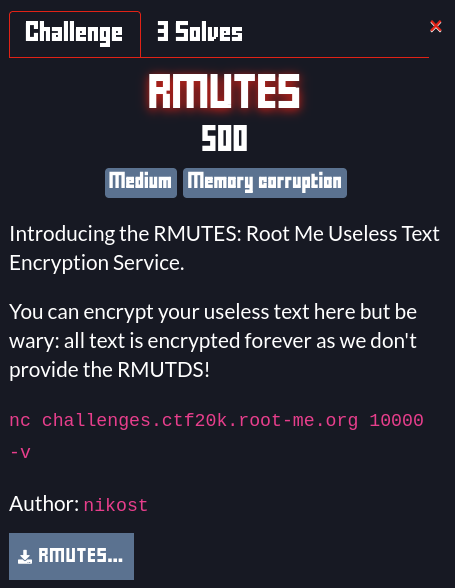 RMUTES challenge description